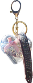 Sleutelhanger Tashanger Grote zilver glitter