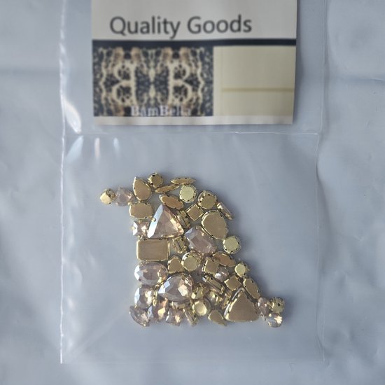 BamBella® Goudgeel - Grote Naai strass Steentjes - 130 stuks - strass stenen glitters kleding versieren