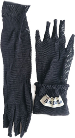 BamBella® Vingerloos Net handschoenen - One Size - Zwart - Visnet handschoenen - Feest - Gothic Carnaval