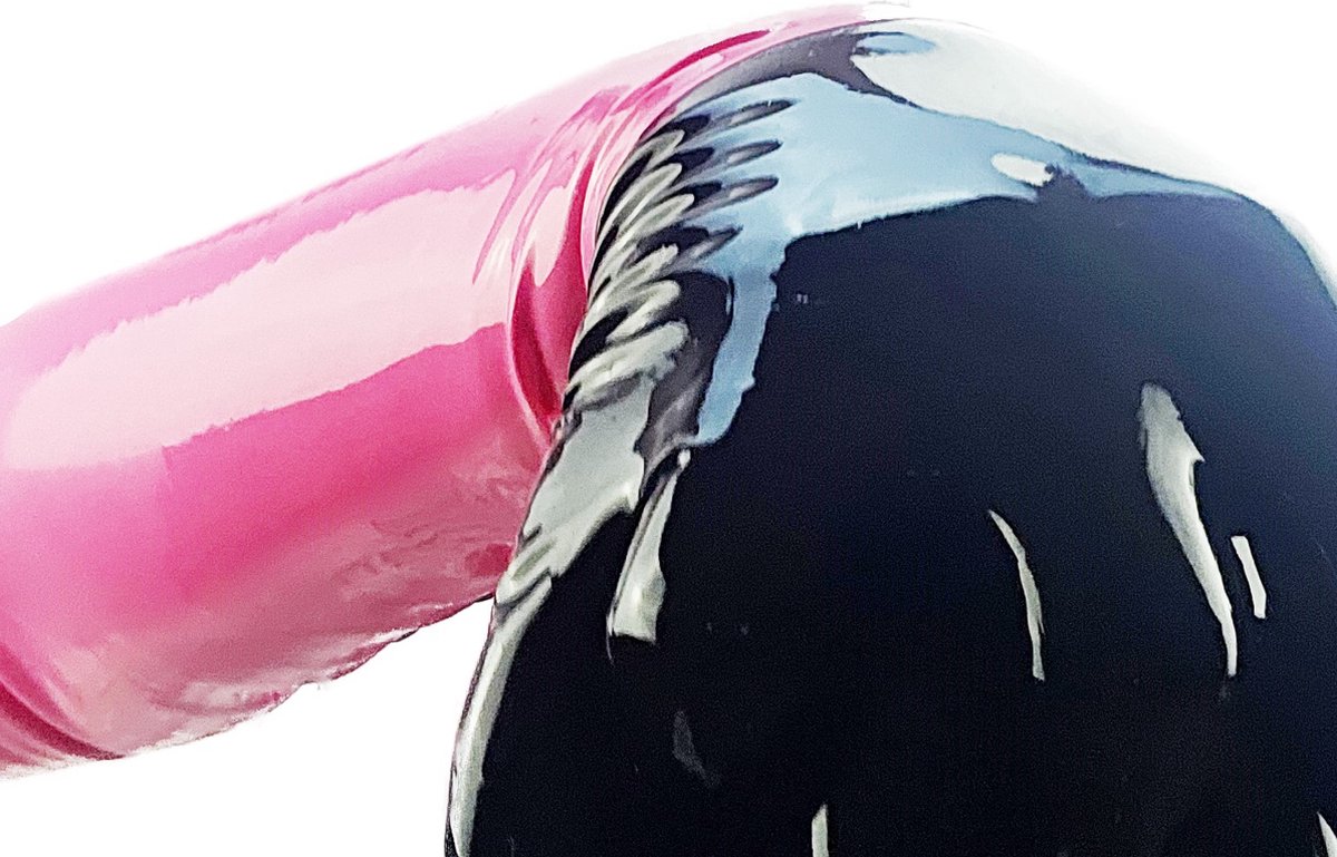 BNDGx® - 100% LATEX Handschoenen Lang Zwart roze BDSM SM sexy glans handschoen met rits BDSM Rubber Fetish SM rollenspel kleding