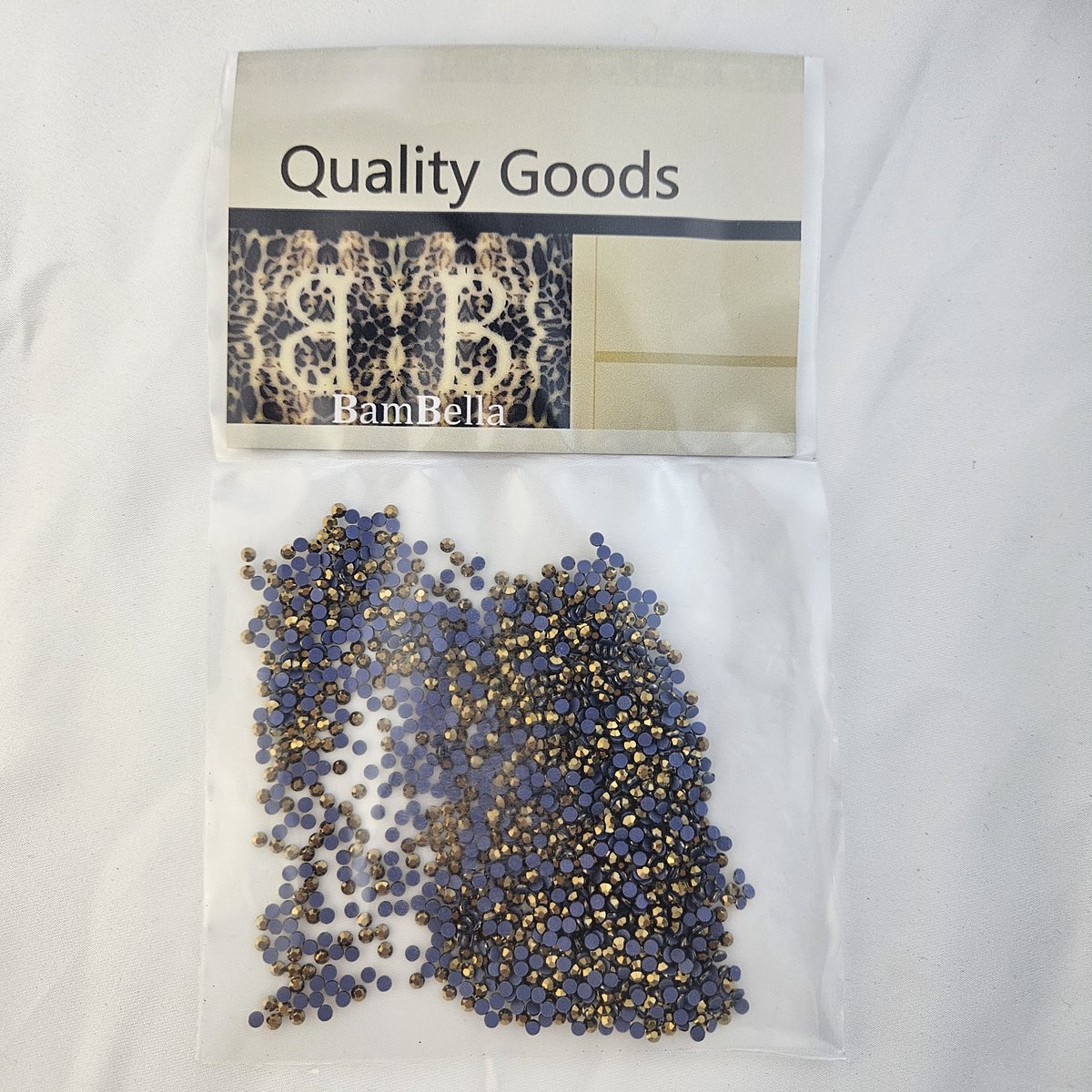BamBella® - SS10 - Goudkleurig Bruin - Hotfix strass Steentjes - 1440 stuks - strass stenen glitters nail art kleding versieren