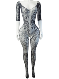 BamBella ® - Panty pak -Onesize - body suit - Dames - Onesize - Erotische jumpsuit van kant lingerie