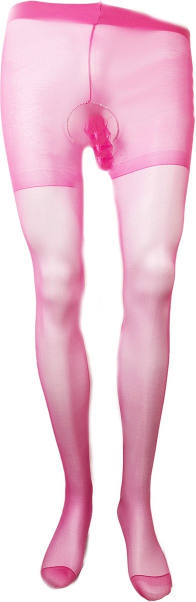 BamBella® - Erotische Panty man - Onesize S/M/L Mannenpanty roze - kant fetish kleding heren lingerie ondergoed stocking