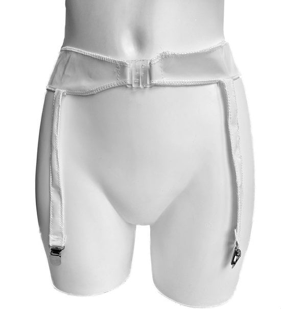 Jarretel Datex gordel -- Wit - voor knie kousen - Erotische lingerie dames - Sexy garter belt met jarretels