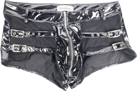 BamBella ® - Boxer short   Datex Zwart (Latex en stof SM kleding BDSM erotische heren kleding