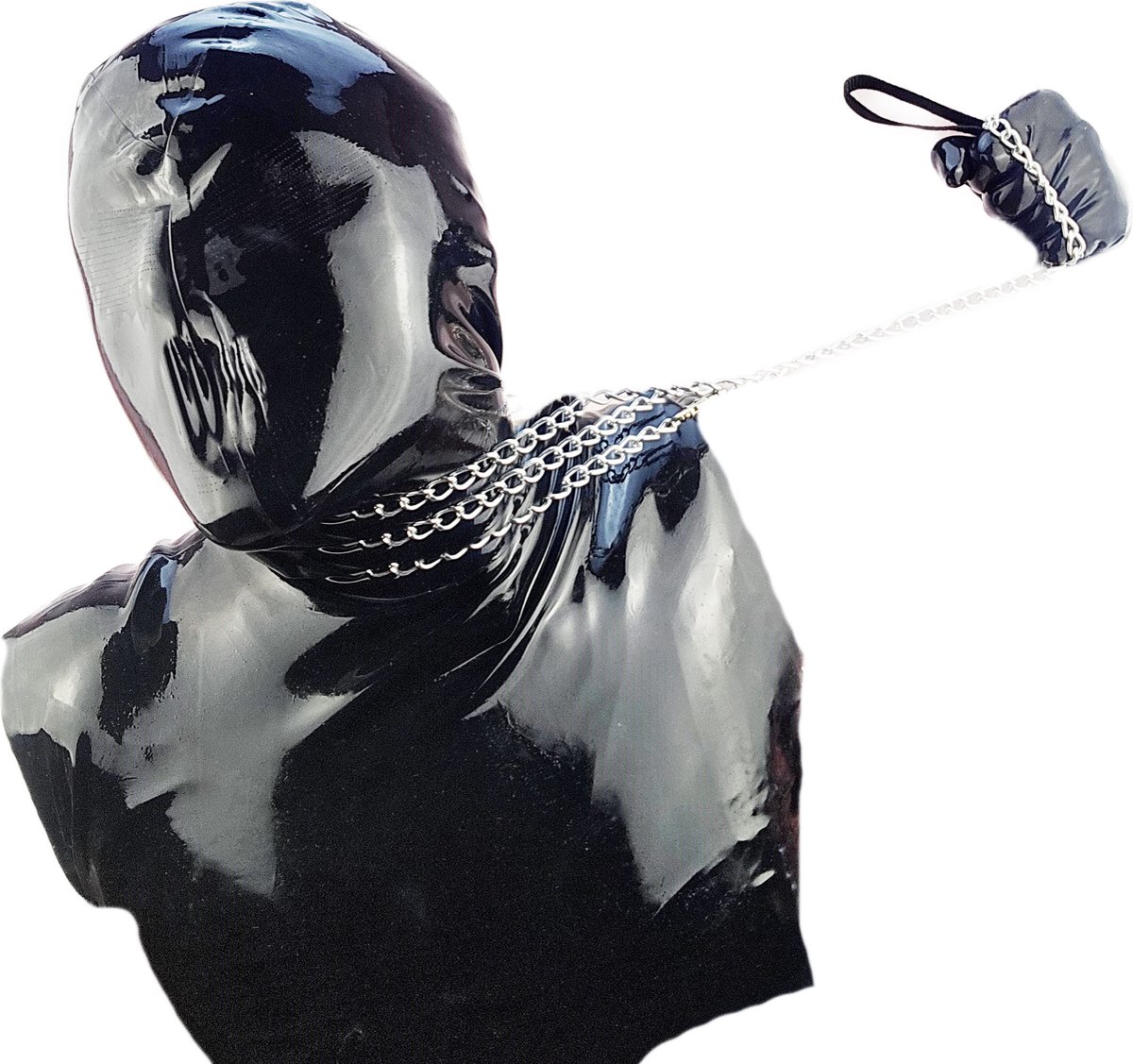 BNDGx® -100% Latex Masker pak met handschoenen - Anoniem man Erotiek - Extreme BDSM Rollenspel kleding sm fetish