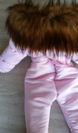 Children's Pram suit with Fur collar and rhinestones ski suit Girls