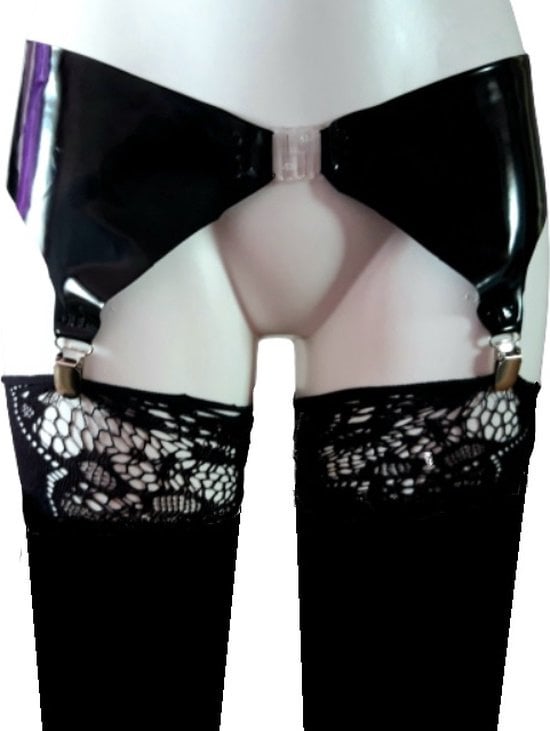 Jarretel LATEX gordel zonder kousen- maat XL - voor knie kousen - Erotische lingerie dames - Sexy garter belt met jarretels