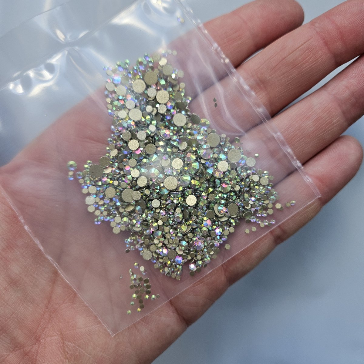 BamBella® Plak strass Steentjes - 1440 stuks - SS4 tot SS20 - Mix wit AB stenen glitters nail art kleding versieren