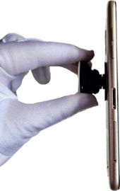 Mobiele telefoon button zwart houder