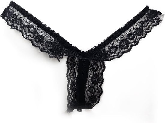 String Kruisloos - One size - Sexy Zwart Erotische onderbroek dames