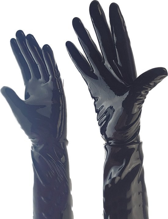 100% LATEX Handschoenen Lang Zwart