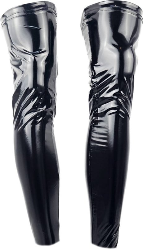 Halve Kousen - Onesize - Rood - Datex (Mix latex en stof ) - Sexy Kniekousen van Super Glans Dames sokken