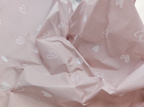 Zijdepapier roze hartjes - 100 stuks - A5 Zijdepapier roze hartjes tissue papier 150 X 210mm Vloeipapier tissue inpakpapier