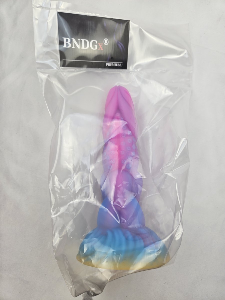 BNDGx® - Dildo - Glow in the dark gekleurd - 24cm -Roze blauw Lange dikke Penis -Zuignap - anaal vaginaal
