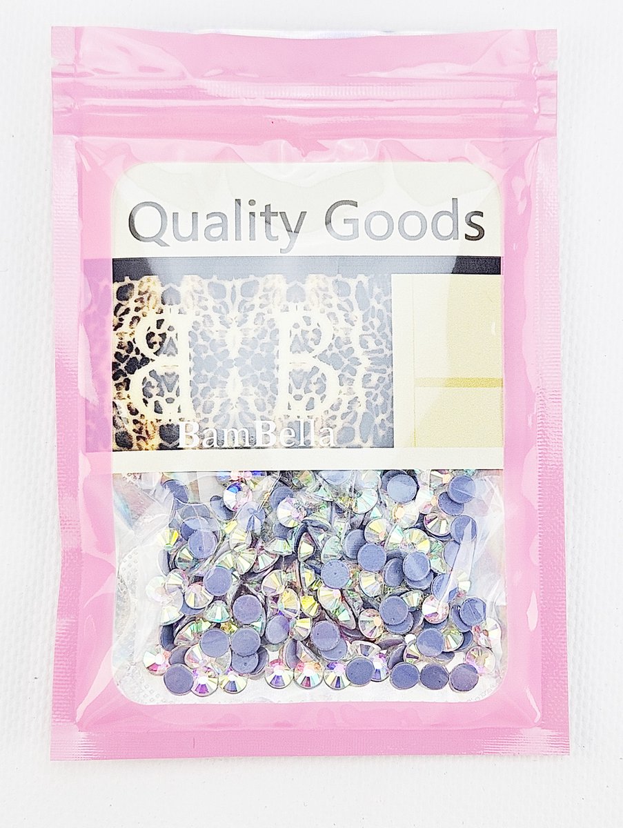 BamBella® Grote Hotfix Steentjes - 288 stuks - SS30 - AB kleur strass stenen glitters