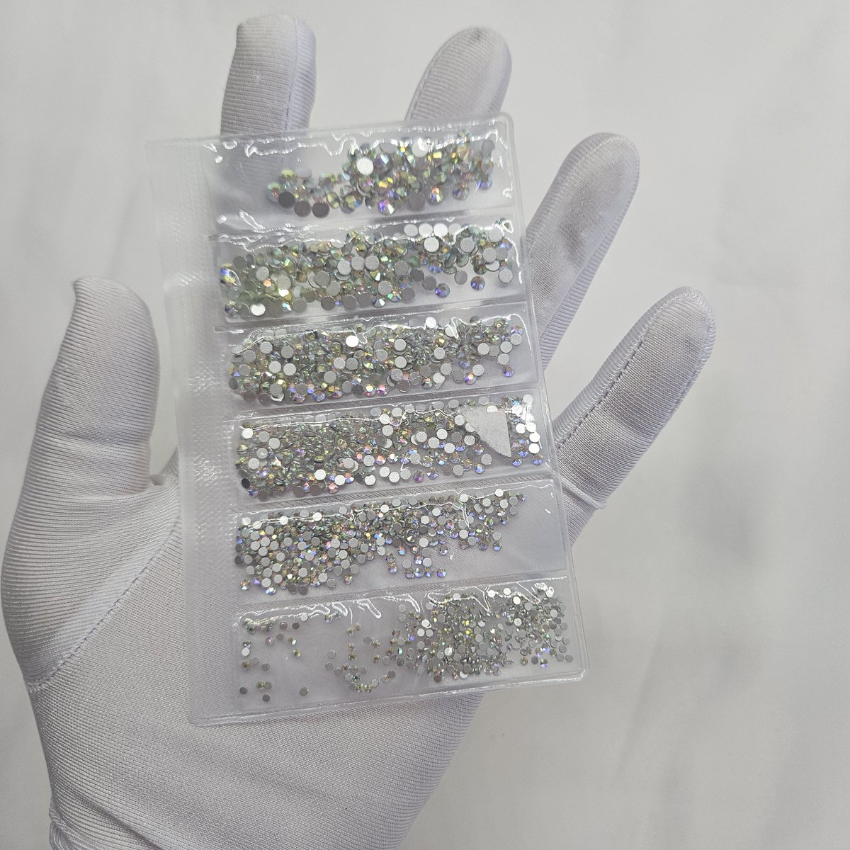 BamBella® AB kleur - Steentjes in zakje mix - Rhinestones set tools set steentjes plak glitter steen doosje Nail art knutselen naaien