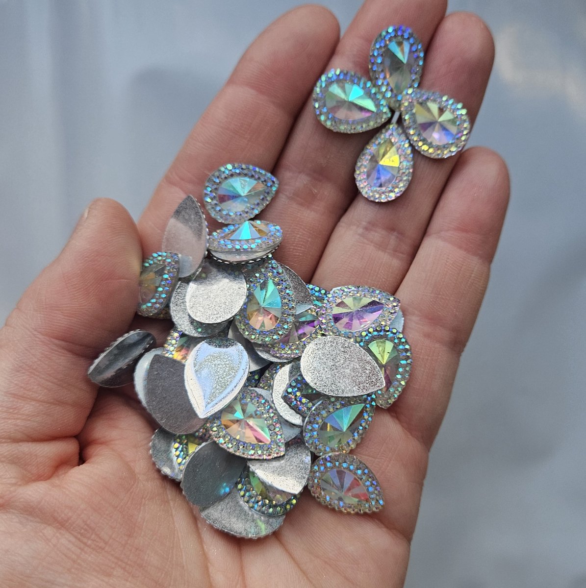 BamBella® mix grote stenen - 100 stuks - kleding versieren steentjes DIY hobby knutselen Glitter