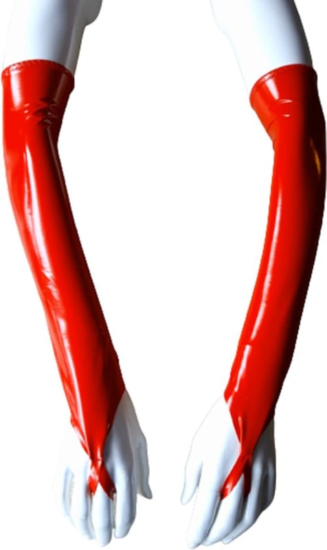 Handschoenen Rood van Datex (Mix latex en stof ) Sexy kinky fetish accessoire