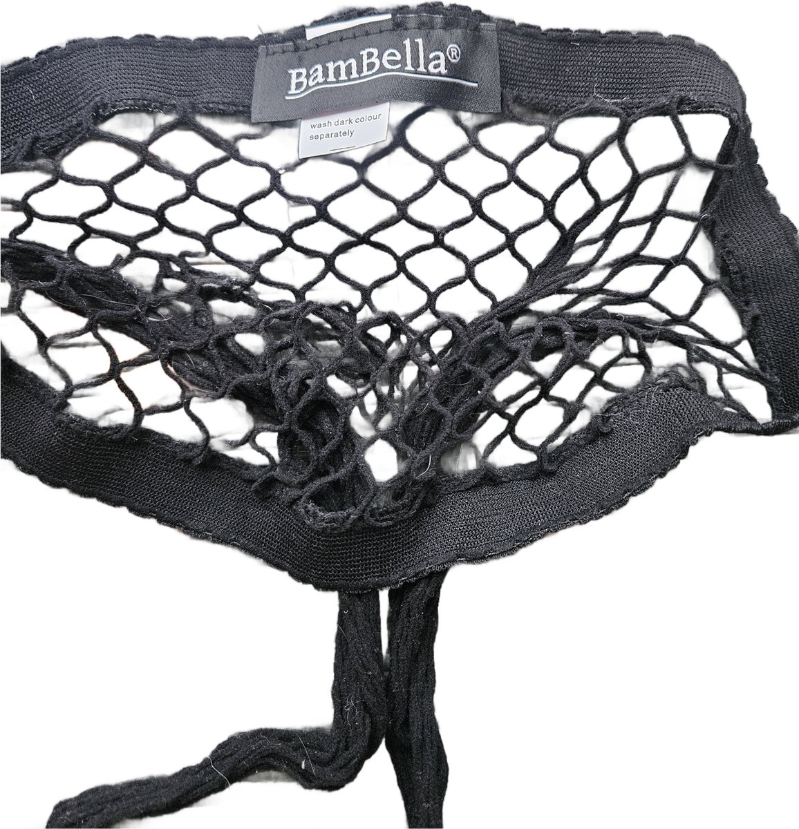BamBella ® Panty open kruis zwart gaten visnet dames Onesize