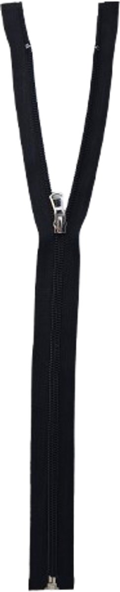 BamBella® Rits 40 cm - Zwart - Deelbaar - Zilverkleurig