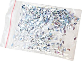 1 Zakje kleine mini strass steentjes AB 4mm