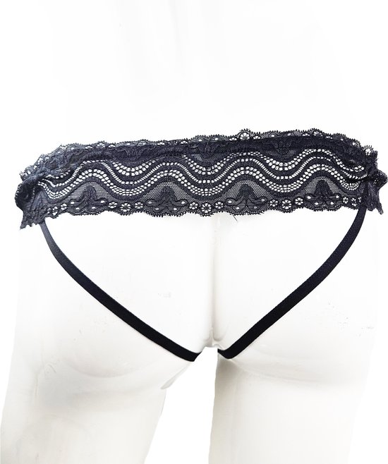 BamBella ® - String Kruisloos - One size - Sexy Zwart Erotische onderbroek Heren