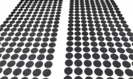 99x Zelfklevende Klittenband Stickers - Zwart - 10 mm - Dubbelzijdige Stickers - klittenband