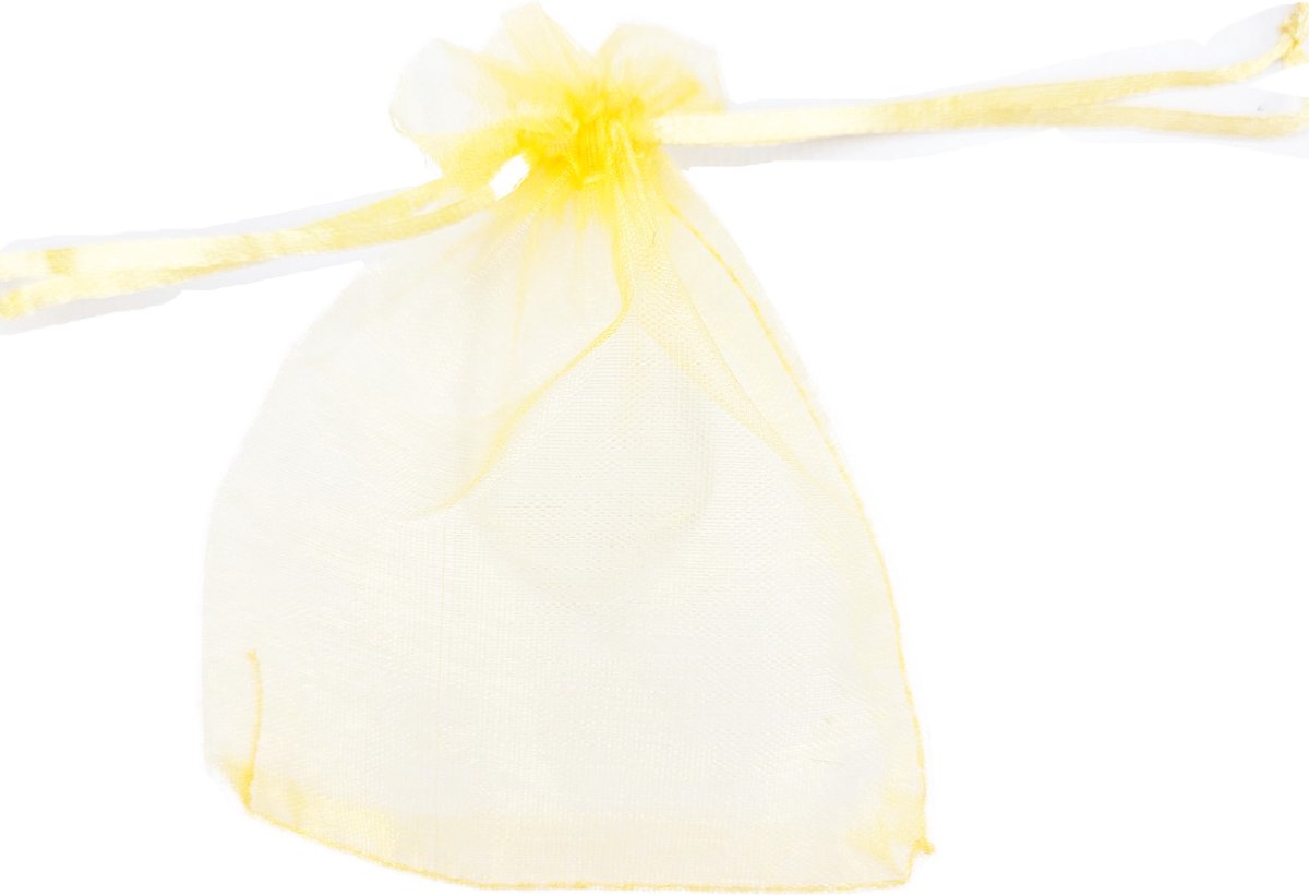 Organza zakje- 10 Stuks - klein geel tas sieraden zak cadeauverpakking
