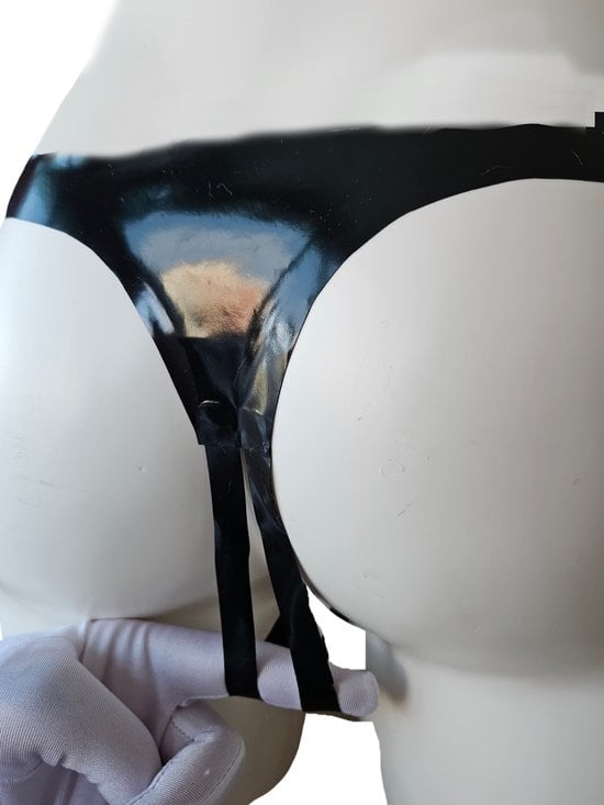 100% LATEX String   kruisloos Lingerie erotische slip glad rubber
