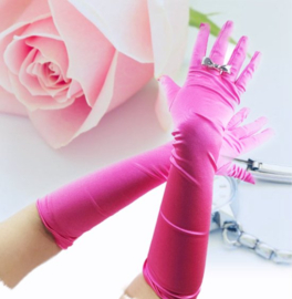 BamBella® Lange Handschoenen Fel Roze onesize Lange Elastische | One Size |