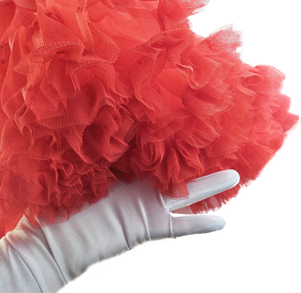 BamBella® - Onesize Grote Petticoat Grote rok poffig Rood Tulle laagjes rokje doorzichtig onder rok dames