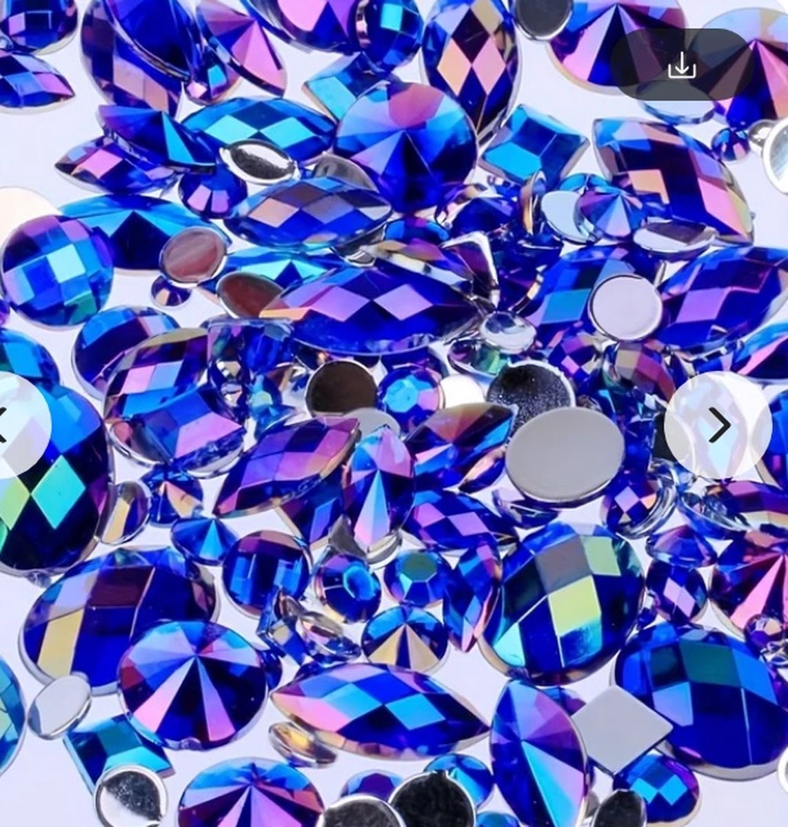 BamBella® Plak strass Steentjes - 1440 stuks - SS6 - Blauw Mix - strass stenen glitters