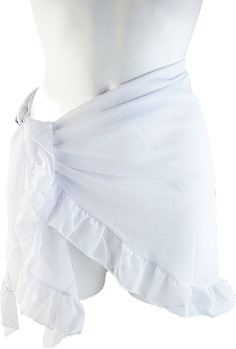BamBella® - Rok - Onesize omslag doek Strand rokje kort doorzichtig chiffon Wit