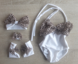 4 Delig Badkleding set   panterstrik  baby en kind Zwemkleding Badkleding meisje