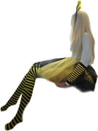 BamBella® - Verkleedkleren Dames - One Size - BIj vleugels - tutu rok - Geel carnaval verkleedkleding