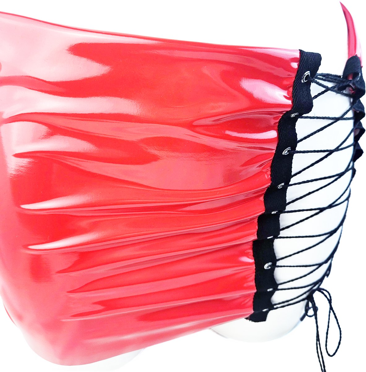 BamBella® Rok en top- Rood Sexy Set van Datex (Mix latex en stof ) Erotische dames kleding set kostuum Rok Lak glans shiny paal dans pak sexy kleding dames