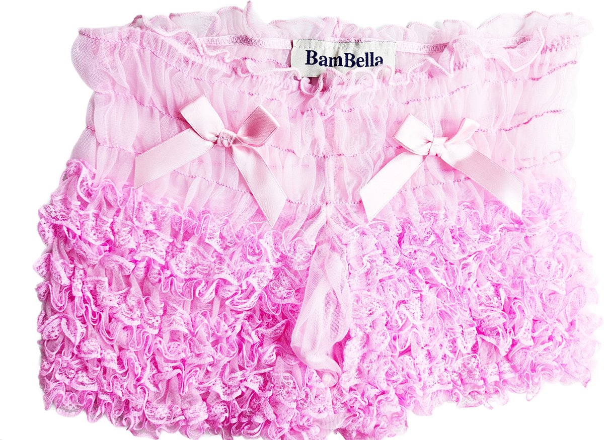 BamBella ® - Boxer short - Onesize - Sexy Erotische - Roze Dun kant gaas stof Ondergoed