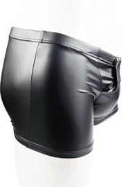 BamBella ® - Boxer short   MAT glans - Zwart BDSM kleding kruisloos open kruis erotische heren kleding