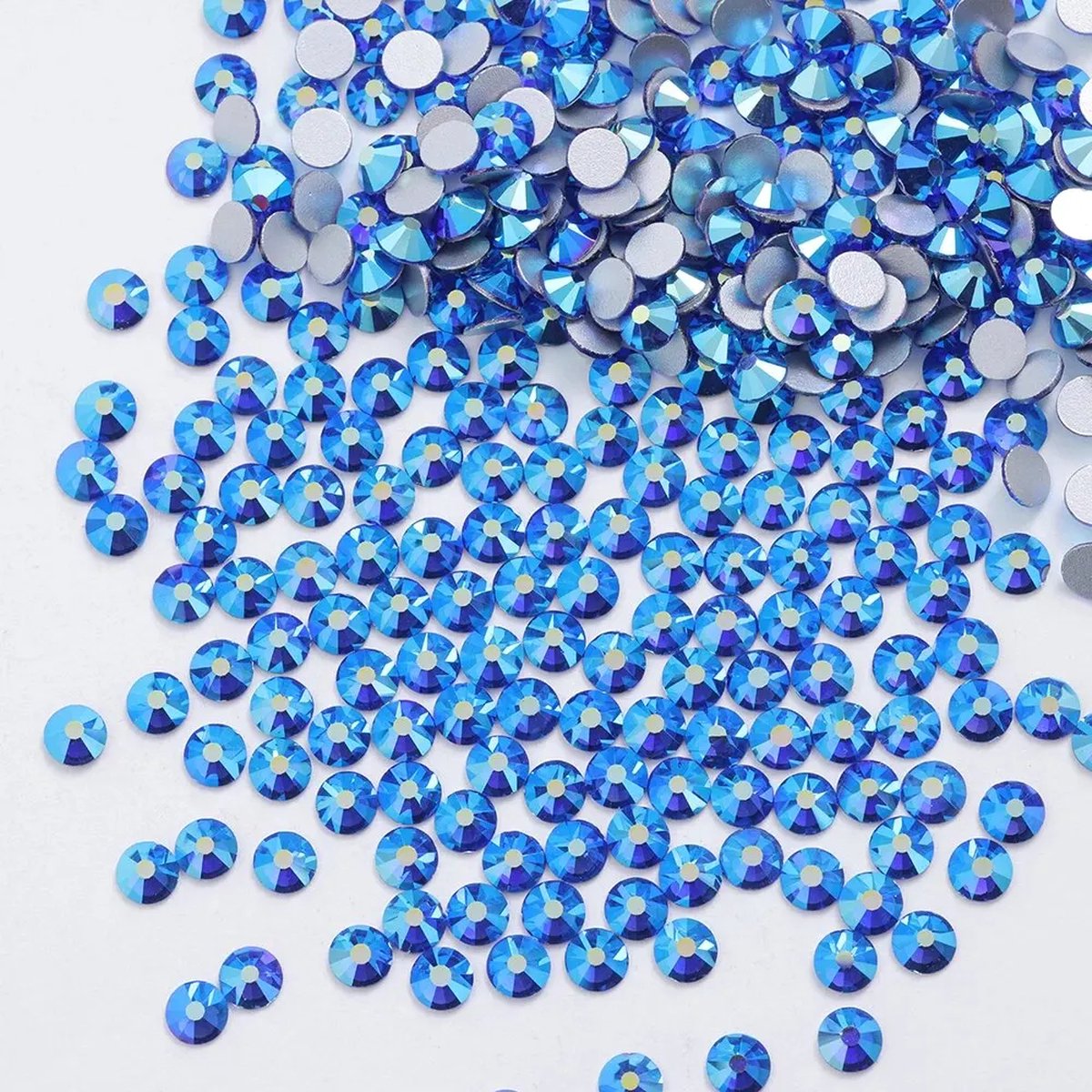 BamBella® Plak strass Steentjes - 1440 stuks - SS10 - Blauw strass stenen glitters nail art kleding versieren