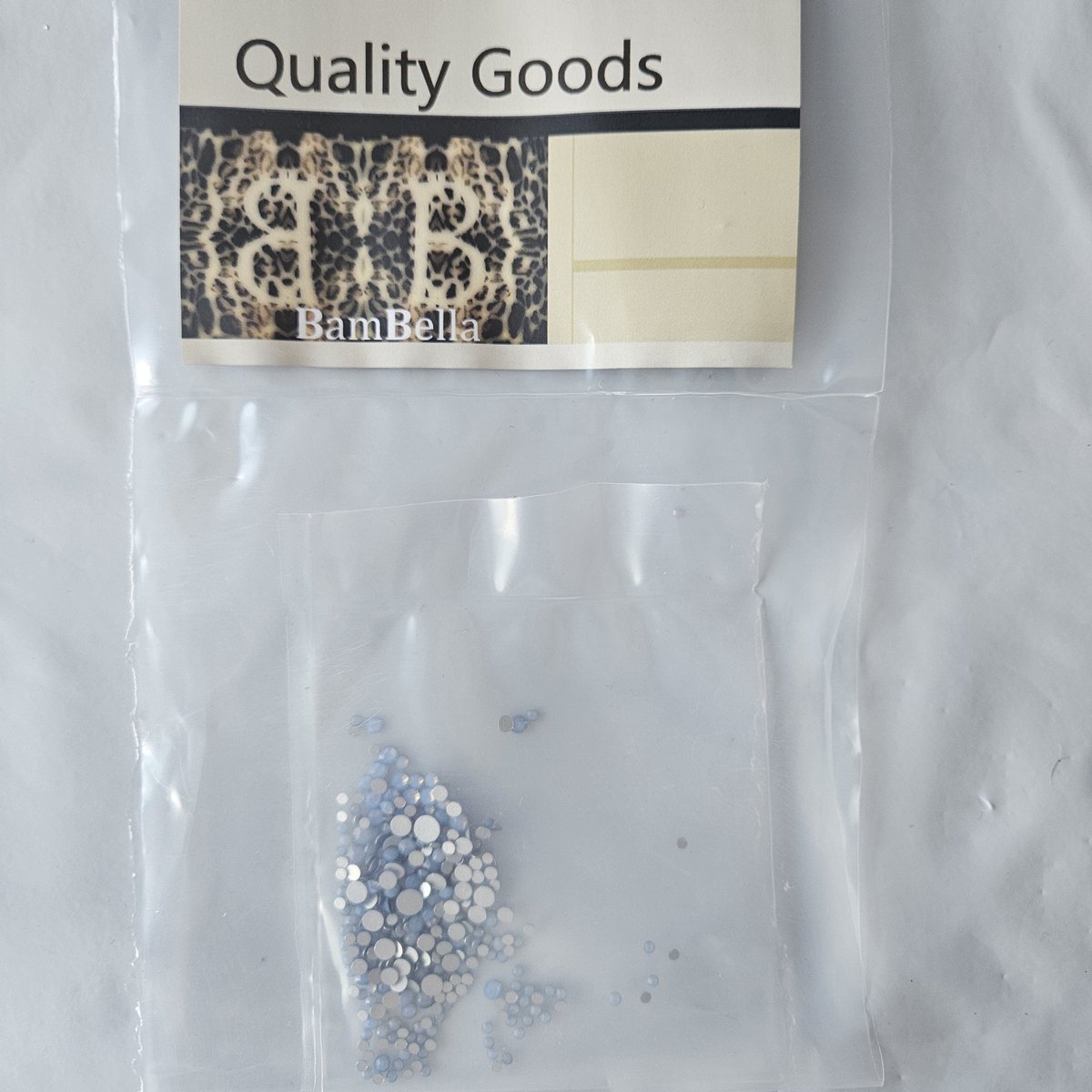 BamBella® Plak strass Steentjes - 1 zakje - 3mm tot 6mm - blauw AB doorzichtig strass stenen glitters nail art kleding versieren