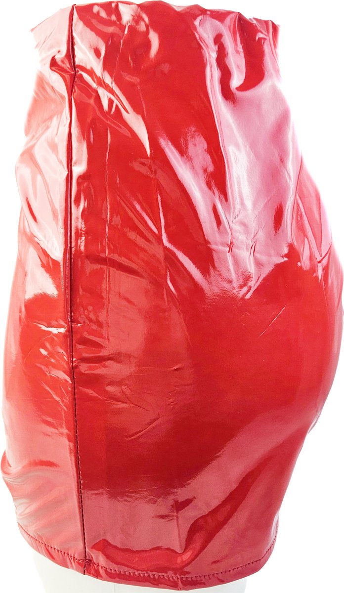 Datex mini Rok - Maat XS T/m XXL Rood Rollenspel sm dames sexy Glans kleding mix van Latex en stof | Datex