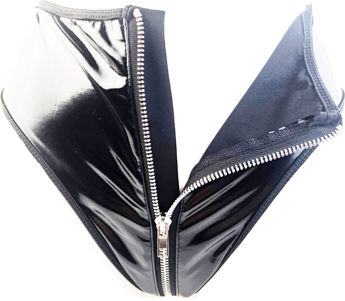 BamBella® Slip Onderbroek - Erotische Sexy SM BDSM Lingerie Danes - Zwart ondergoed Datex mix latex en stof wetlook