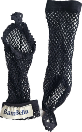 BamBella® Vingerloos Net handschoenen - One Size - Zwart - Visnet handschoenen - Feest - Gothic Carnaval