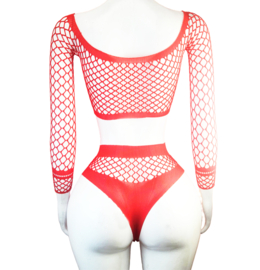 BamBella® -   set - Onesize - Erotische sexy nacht set  met top doorzichtig kant - Super Stretch