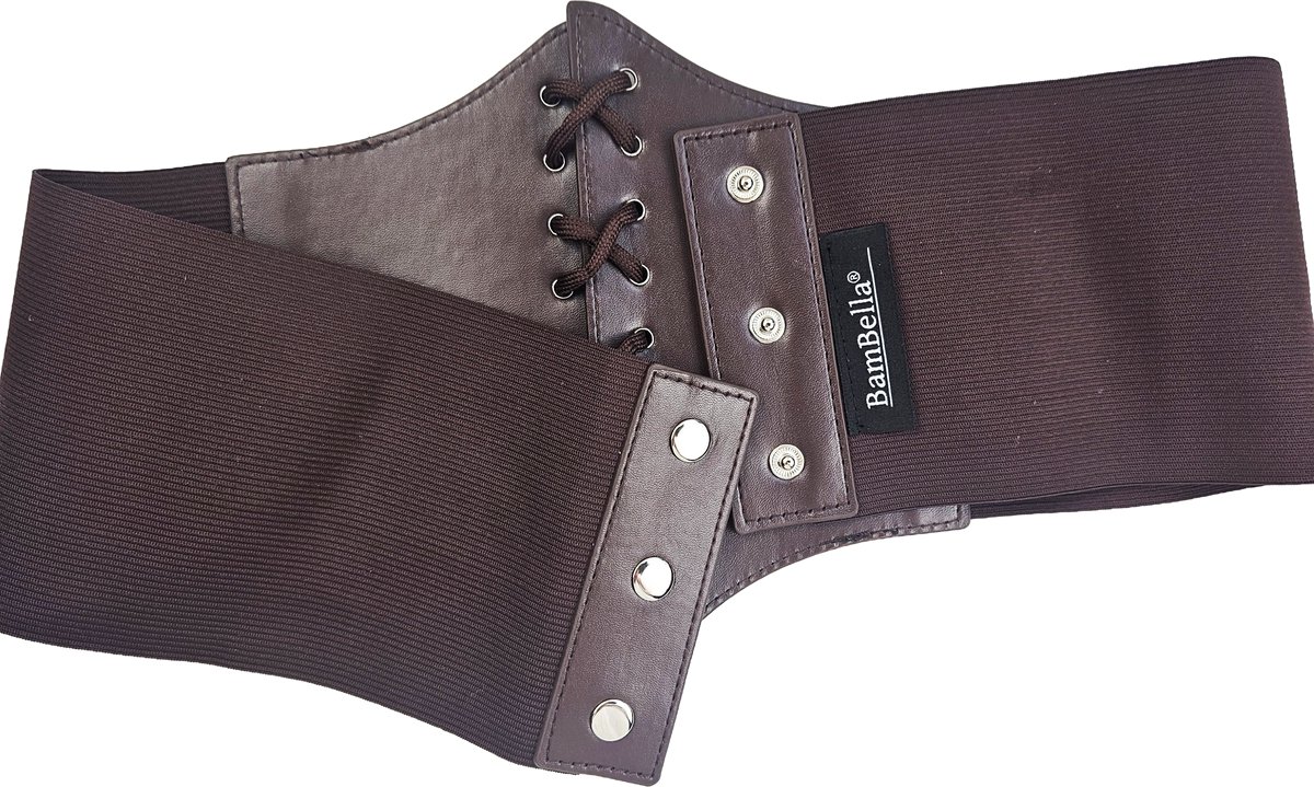 BamBella ® - Riem Maat Onesize - Wit Mode Body Gothic Goth taille riem zwart met Veter sluiting korset belt