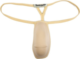 String Man - sexy Lingerie Heren  Open voorkant - Zwart mannen string Imitatie leer SM kleding