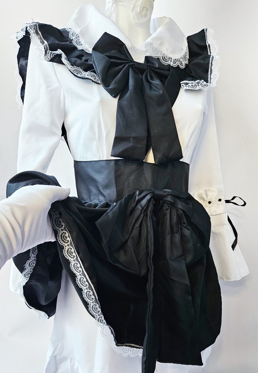 BamBella® - Kleding set - S/M - Japansje meisjes jurk cosplay pak met grote strik en schort