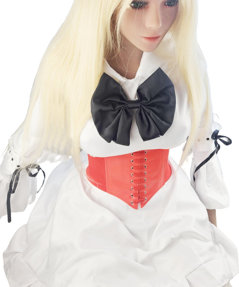 BamBella ® - Riem Maat Onesize - Wit Mode Body Gothic Goth taille riem zwart met Veter sluiting korset belt