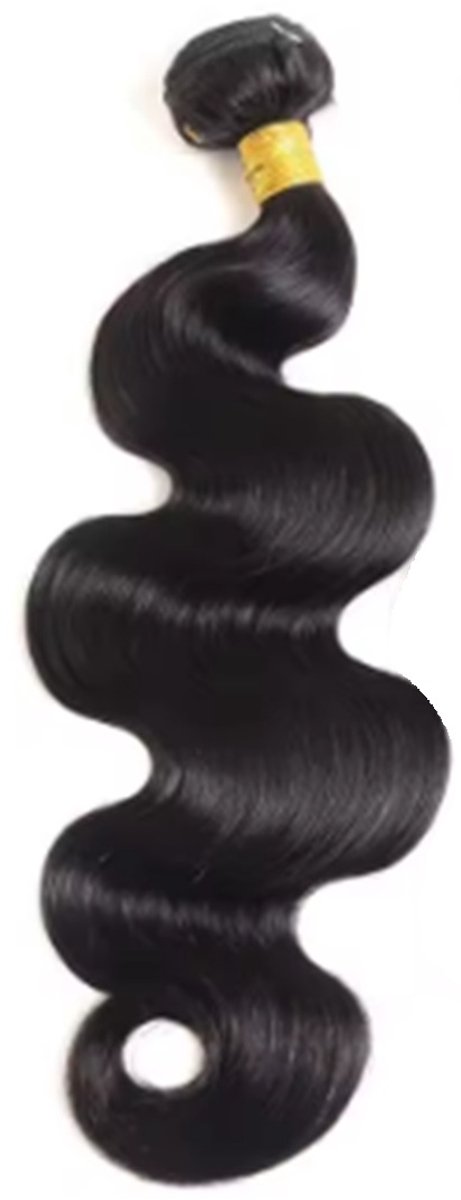 Haar Bundels - 60 cm -menselijk haar -weave weft Zwart body wave 24 inch - wavy golvend krul